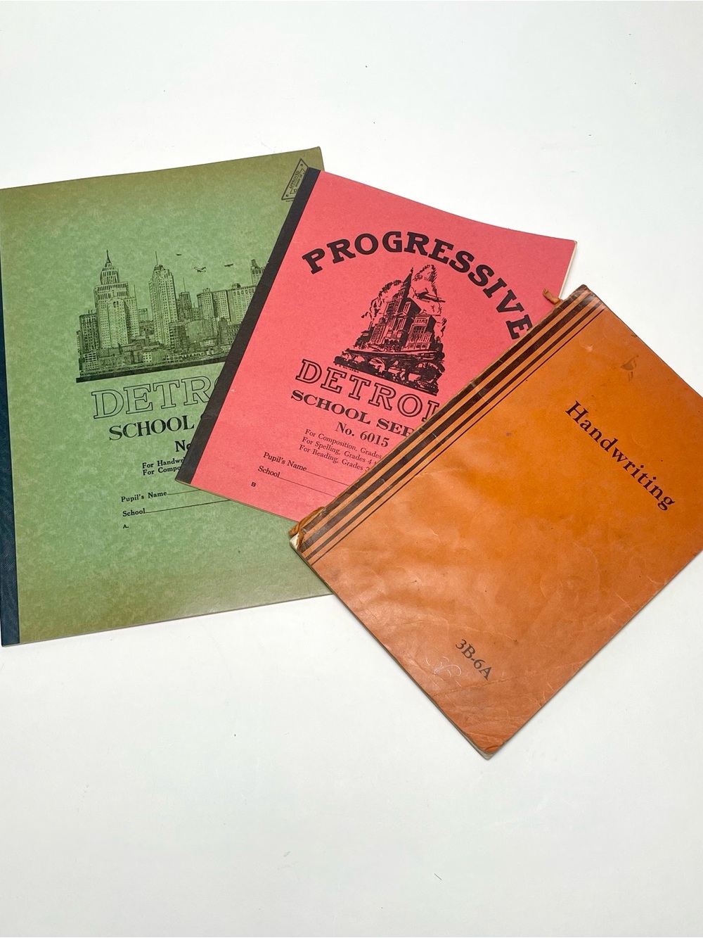 Vintage Lot Of 3 Detroit School Series Notebooks and Handwriting & Composition